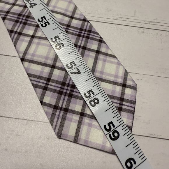 Express Necktie Lavender Purple Plaid Skinny Tie Mens 2.25” Wide MSRP $49.50 - Picture 9 of 10